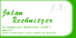 jolan rechnitzer business card